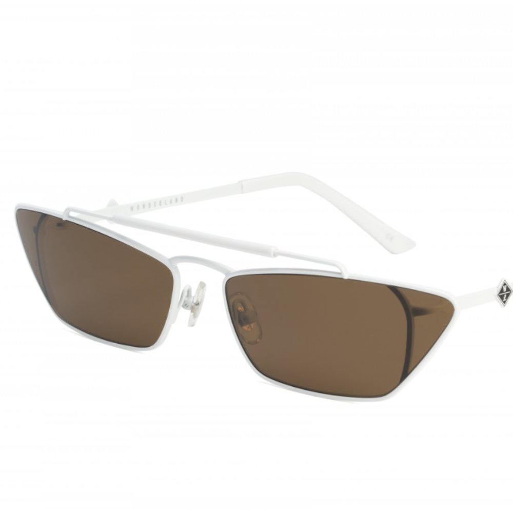 Wonderland Calico Matte White Bronze Sunglasses